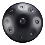 Handpan noir, gamme amara B2, celtic mineur, frequence 432hz, frequence 440hz, hang drum